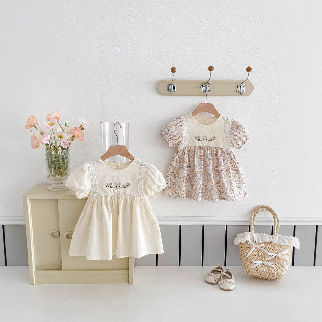 Girls' Summer Dress Cotton Lace