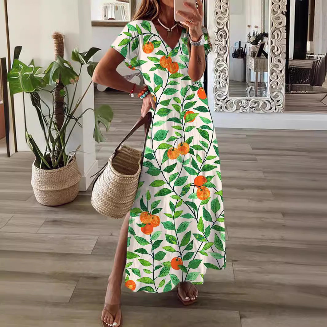 Women's V-neck Casual Fashion Dress