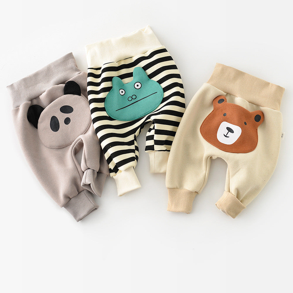 Autumn New Boys And Girls Baby Cute Three-dimensional High-waisted Leggings Pants
