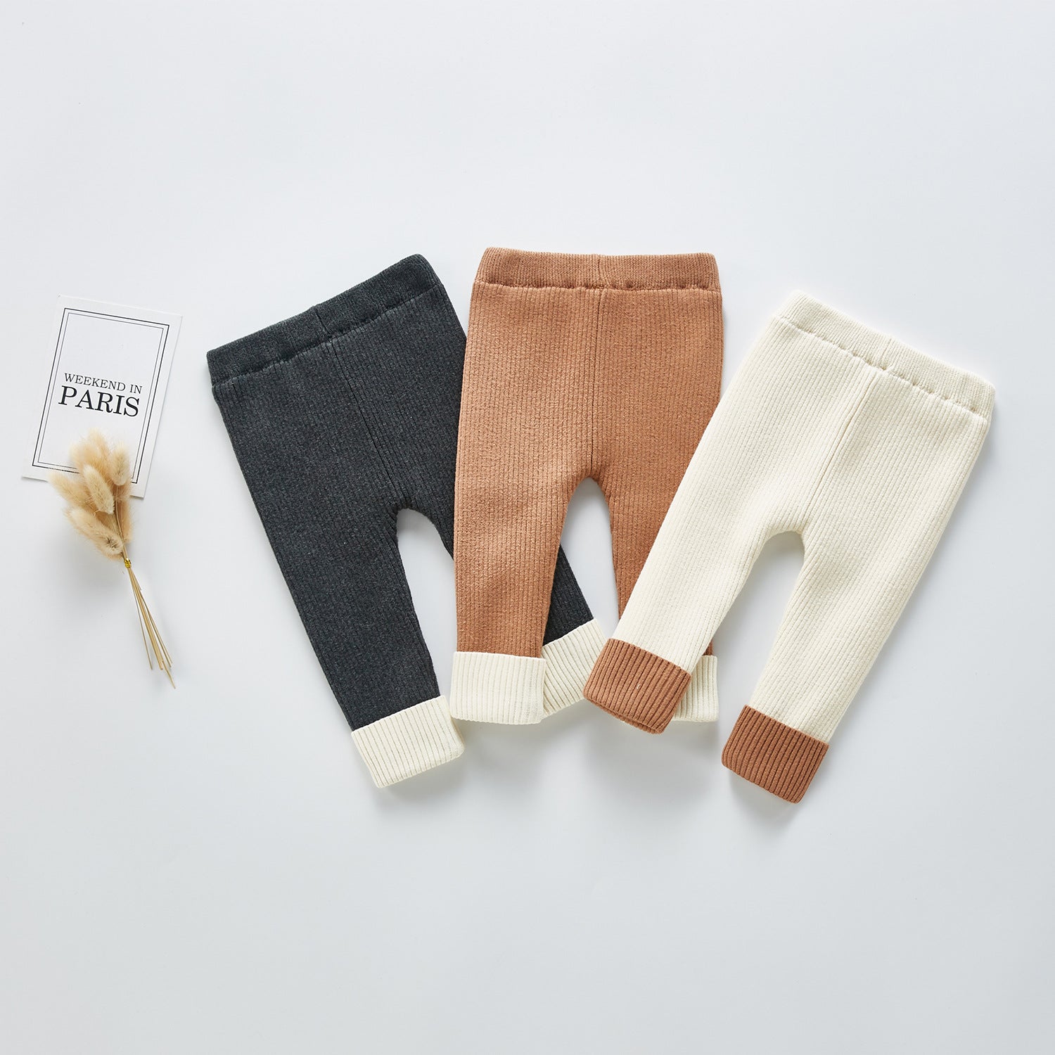 Plush thickened leggings knit pants