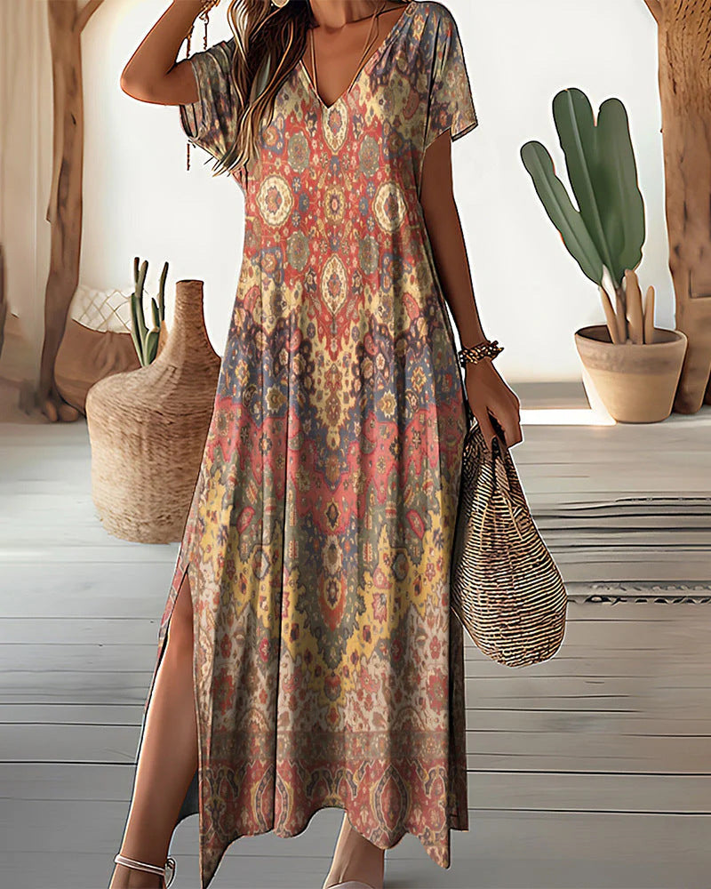 Women's V-neck Casual Fashion Dress