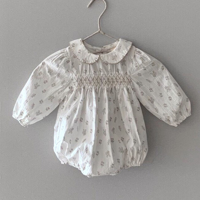 Autumn Baby Floral Bag Fart Girl Doll Collar Dress
