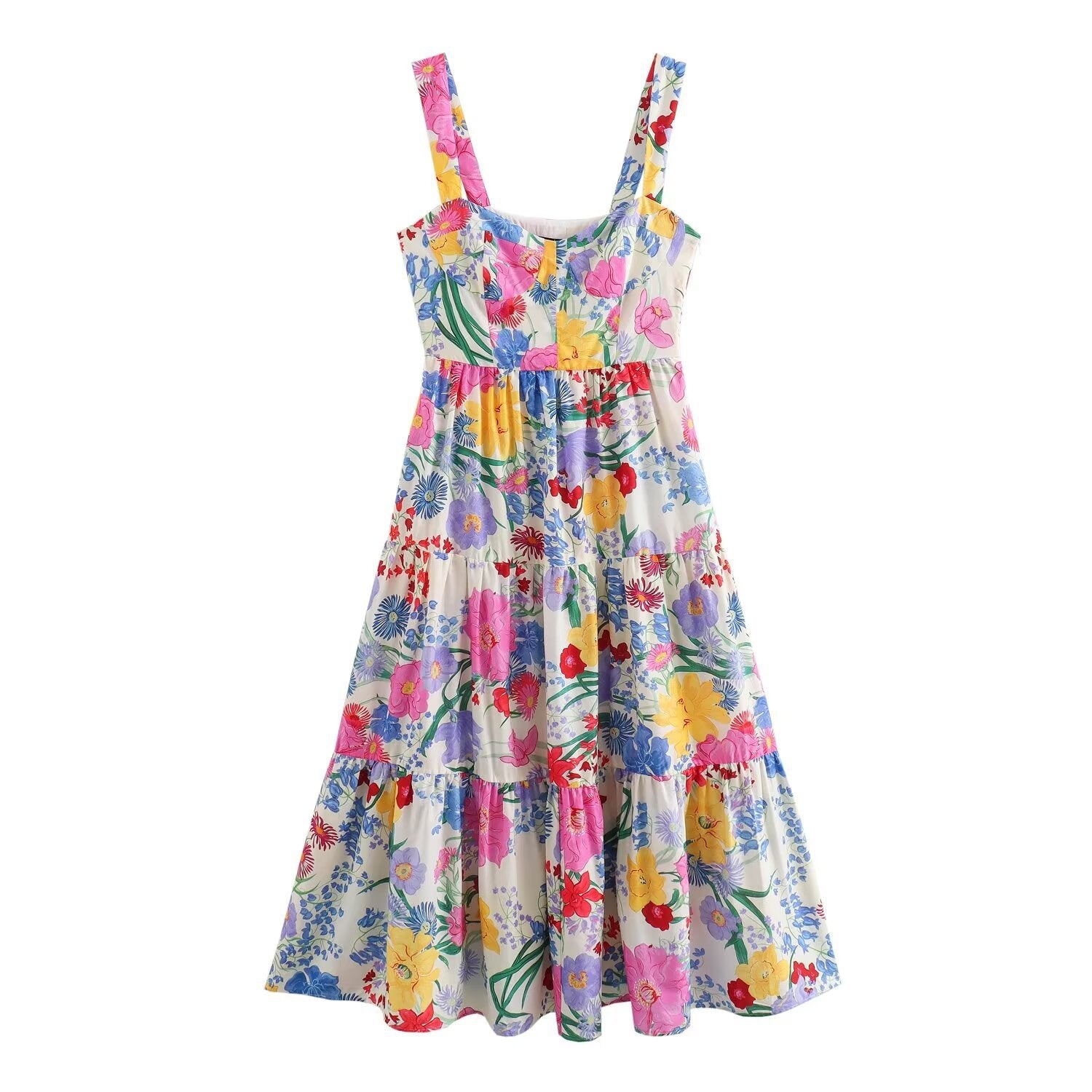 Women's Casual Floral Print Strapless Dress