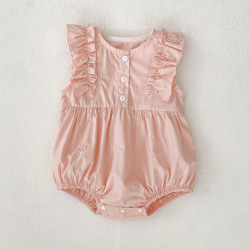Children's Dress Bowknot Embroidered Girl Baby Romper