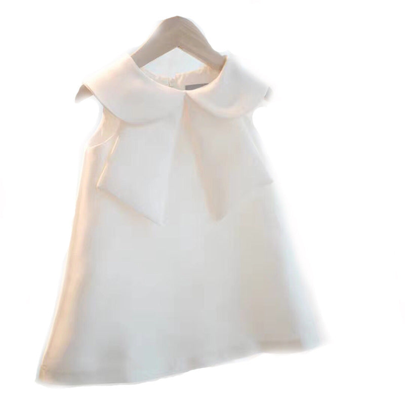 Children's Princess Dress Children Baby Girl Flower Children's Dress Girl White Costume For Piano Performance