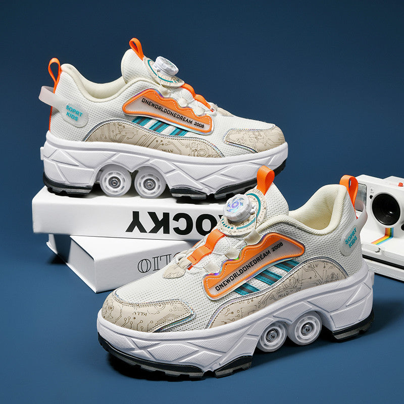 Children's Skates Four-wheel Invisible Deformation