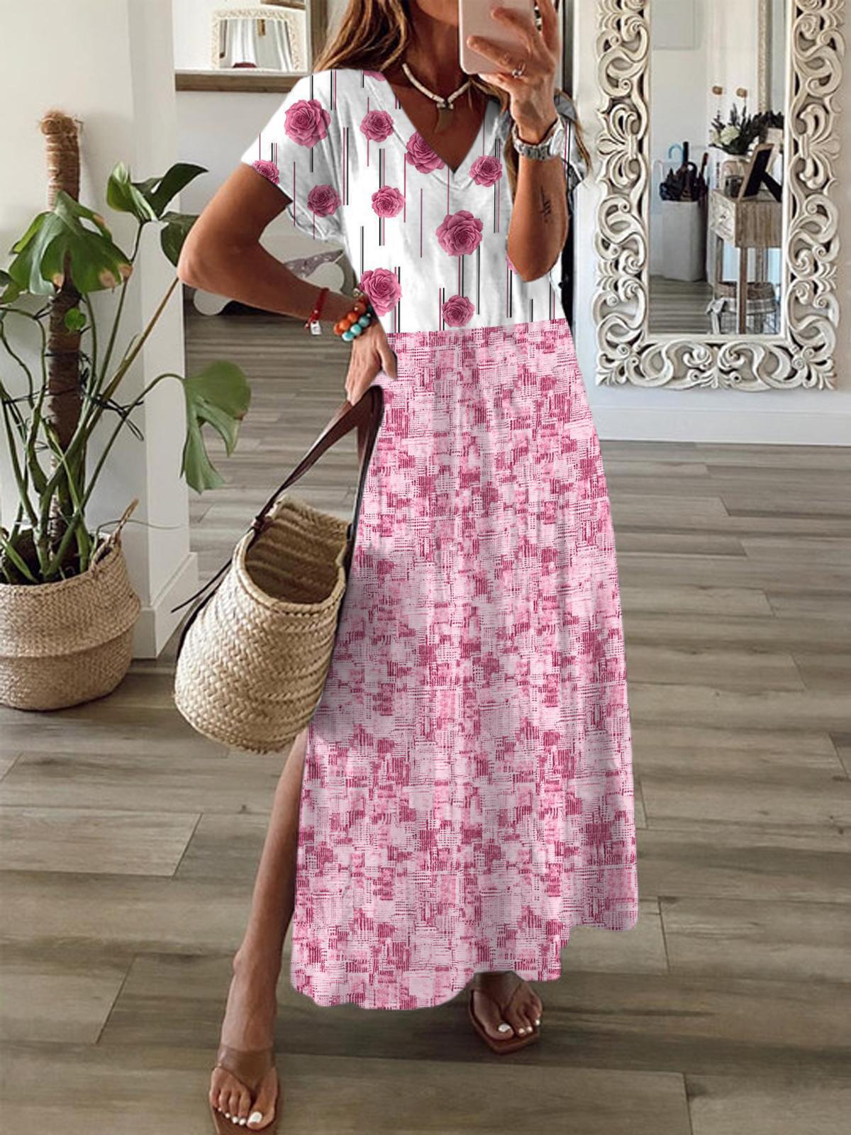 Women's V-neck Casual Fashion Dress