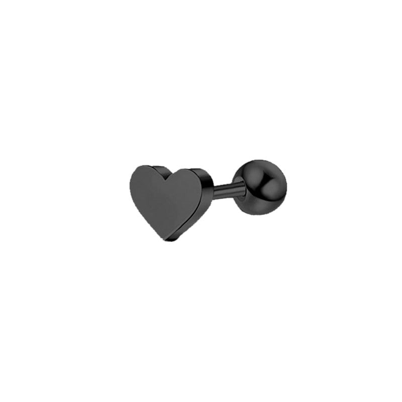Simple Stainless Steel Heart-shaped Hollow Earrings