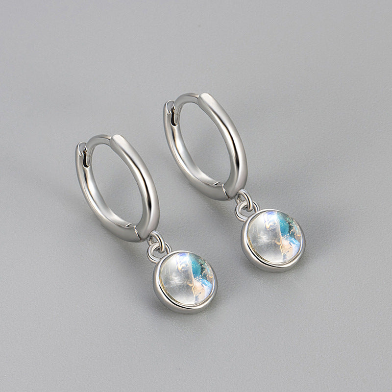 Synthetic Moonstone Agate Turquoise Earrings