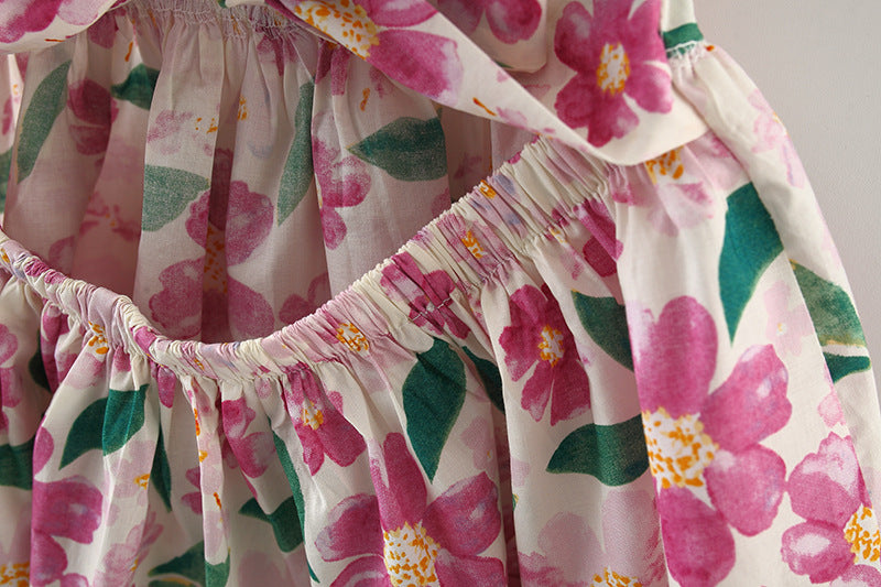 Girls' Fashion Summer Flower Sleeveless Dress
