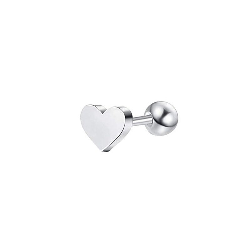 Simple Stainless Steel Heart-shaped Hollow Earrings