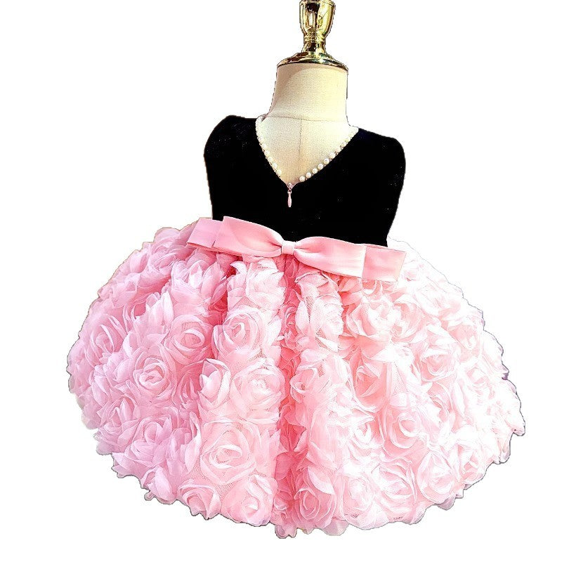 Girls' Summer Dress Color Matching Polyester