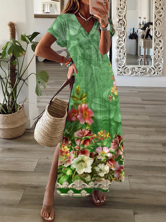 Women's V-neck Casual Fashion Dress