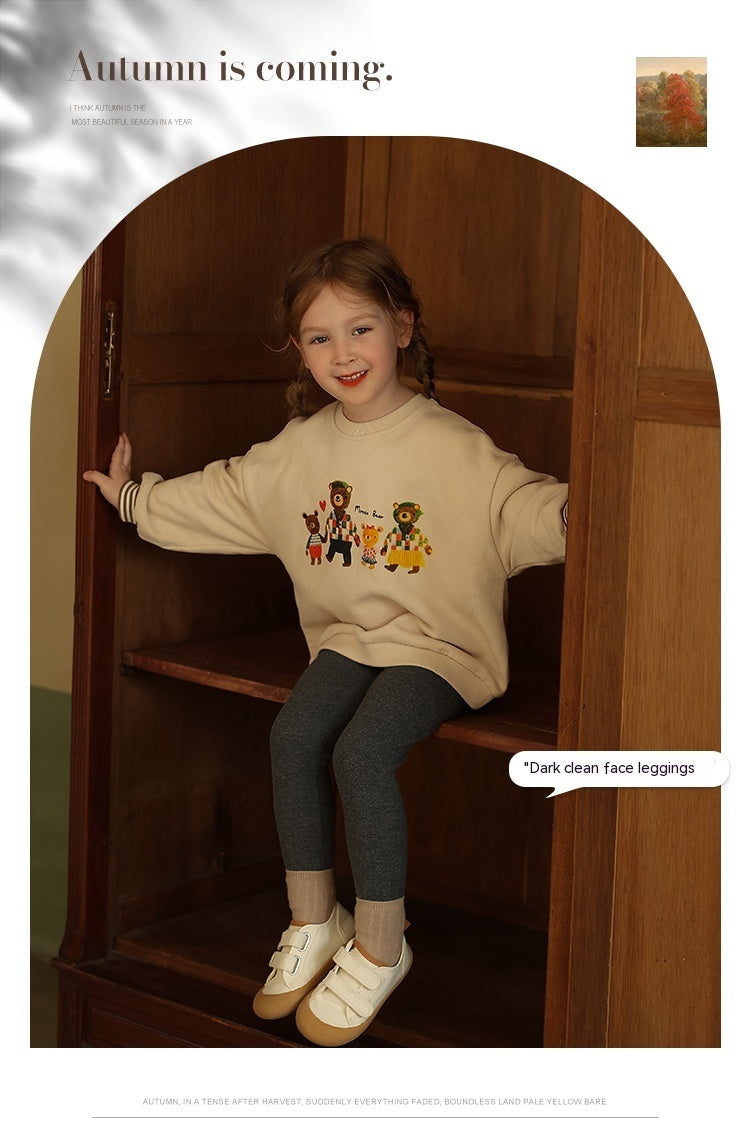 Girls' Autumn New Leggings Outer Wear Western Style Kindergarten Baby Spring And Autumn Base Pants Trousers