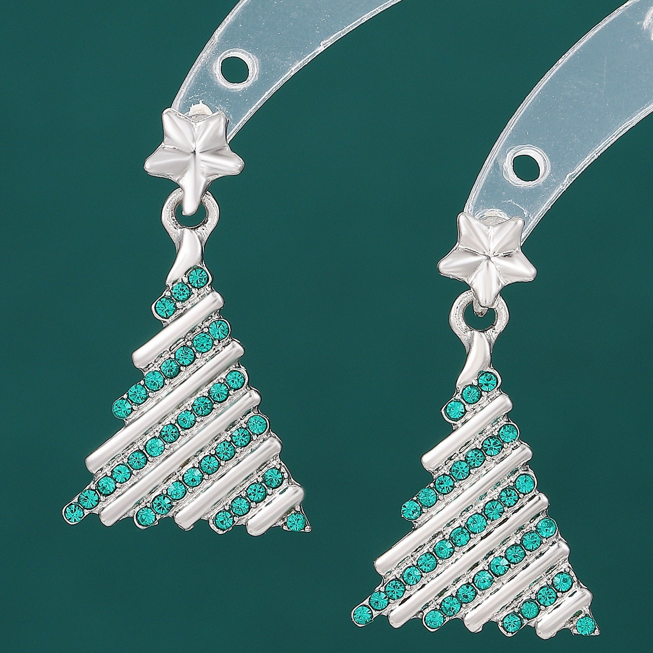 Luxury Elegant Diamond-encrusted Christmas Tree Earrings For Women