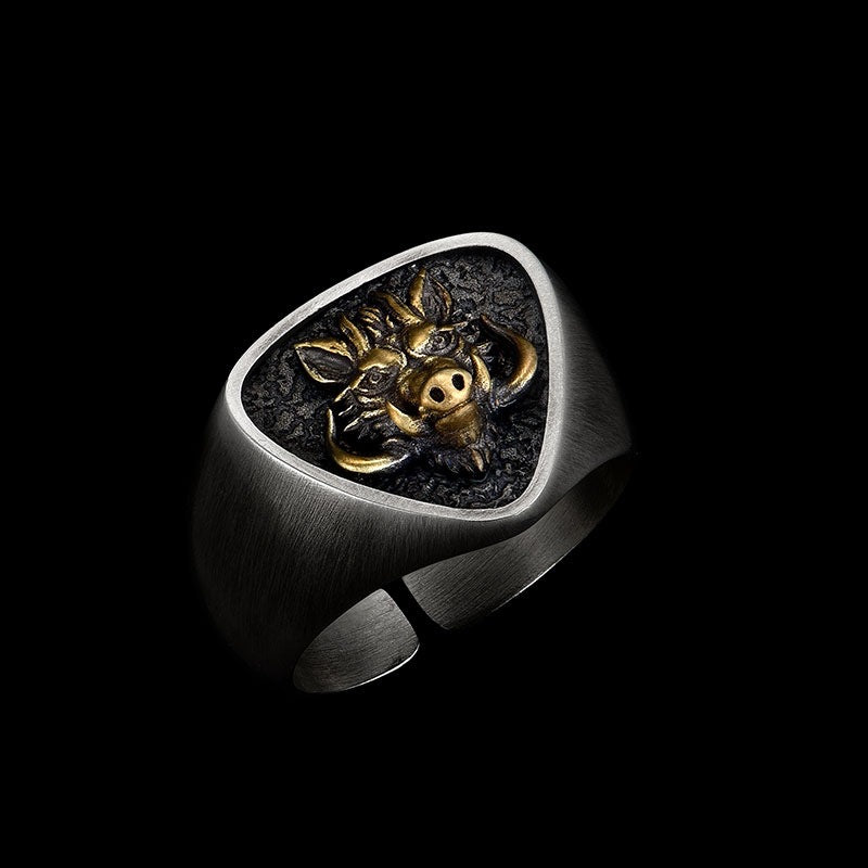 3D Zodiac Sign Ring For Men's Birth Year Original Design