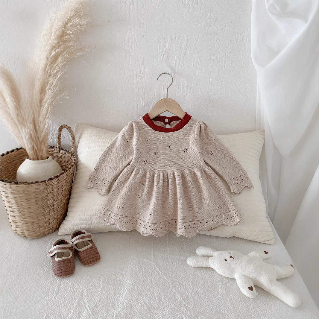 Baby Girl Princess Dress Western Style Warm Kids' Sweater Skirt