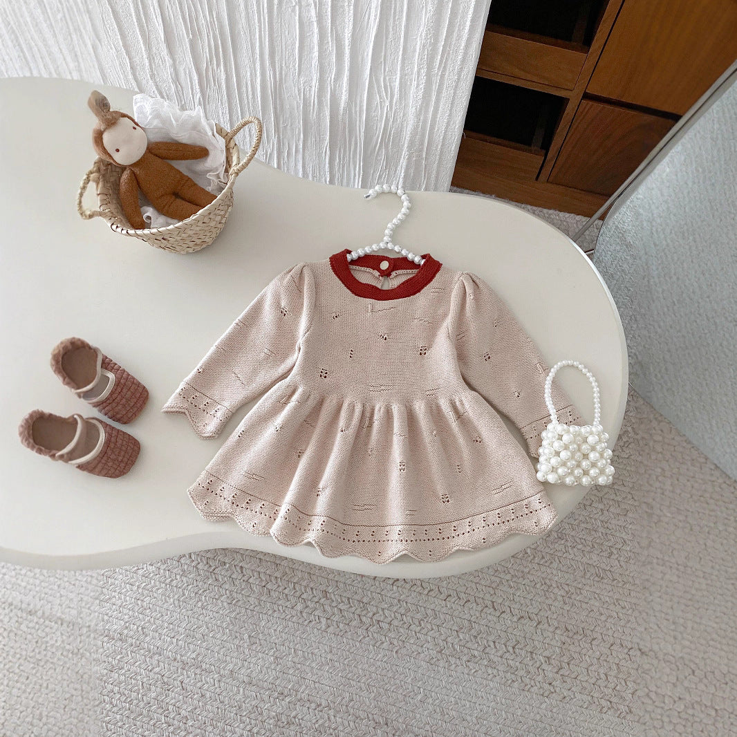 Baby Girl Princess Dress Western Style Warm Kids' Sweater Skirt