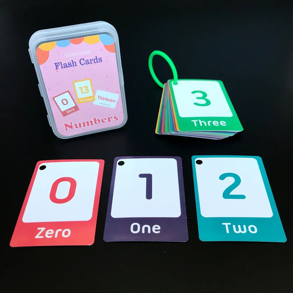 Kids Montessori Baby Learn English Word Card Flashcards Cognitive Educational Toys Picture Memorise Games Gifts for Children 29