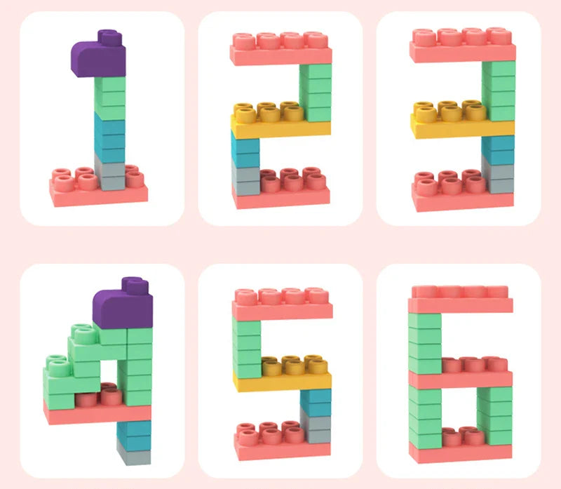 Baby Rubber Big Size Particle Bricks Toys DIY Building Blocks Big Brick Early Educational Large Soft Bricks Toy Bath For Toddler