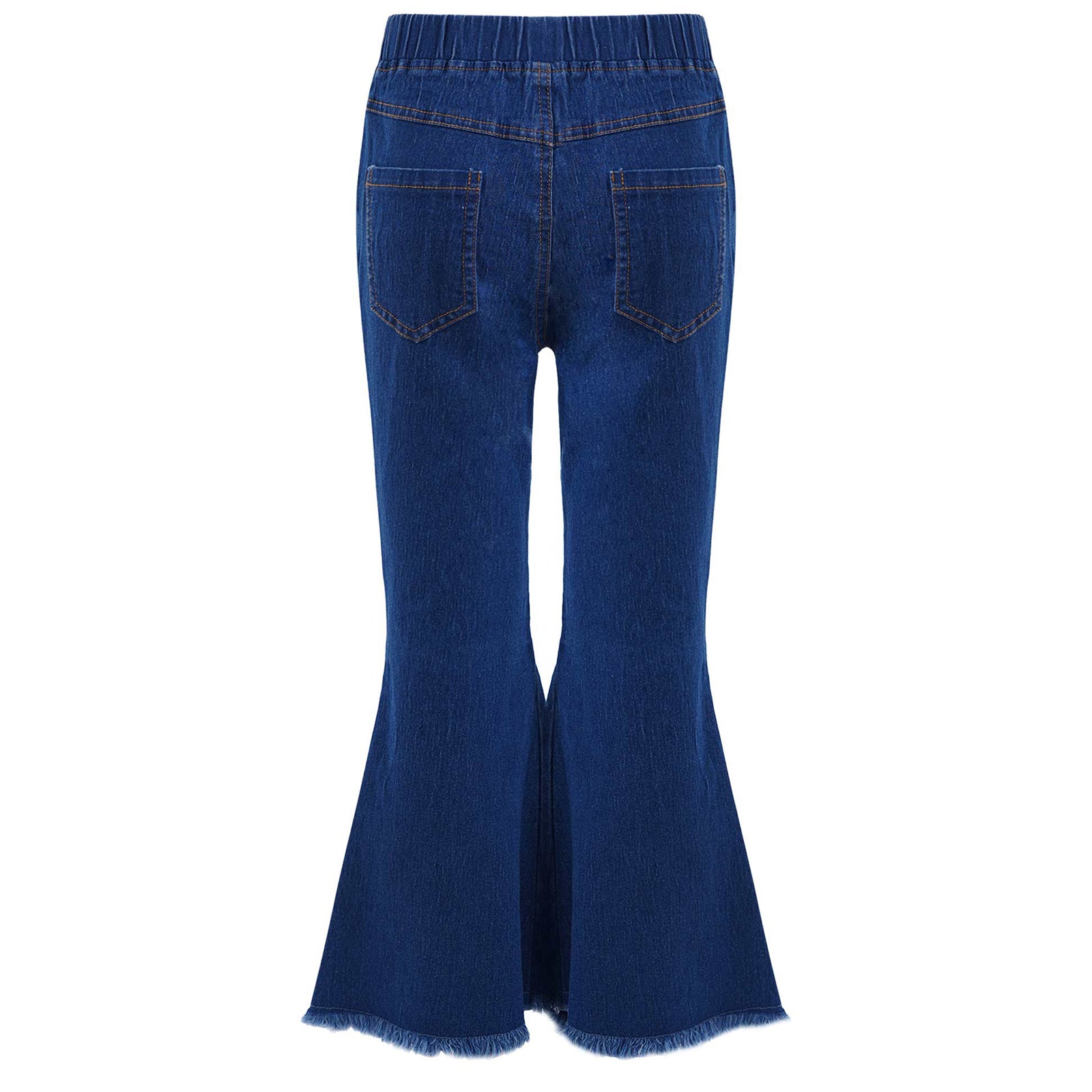 Kids Baby Girls Flare Pants Crisscross Ripped Bell Bottom Hem Denim Wide-leg Pants Children Toddler Cute Jeans Trousers Clothes