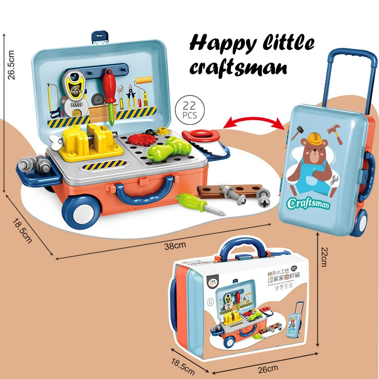 Children's Play House Kitchen Toys Simulation Girls Beauty Portable Tools Kitchen Utensils Tableware Trolley Case Medical Kit