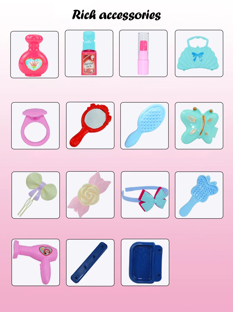 Children's Play House Kitchen Toys Simulation Girls Beauty Portable Tools Kitchen Utensils Tableware Trolley Case Medical Kit