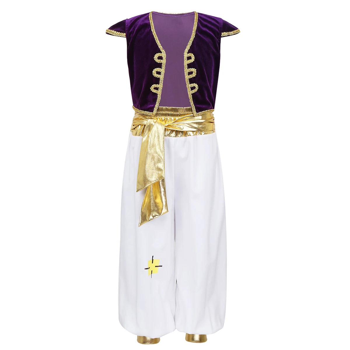 Boys Fancy Arabian Prince Outfits Cap Sleeves Waistcoat with Pants Halloween Fairy Party Carnival Dress Up Cosplay Costume