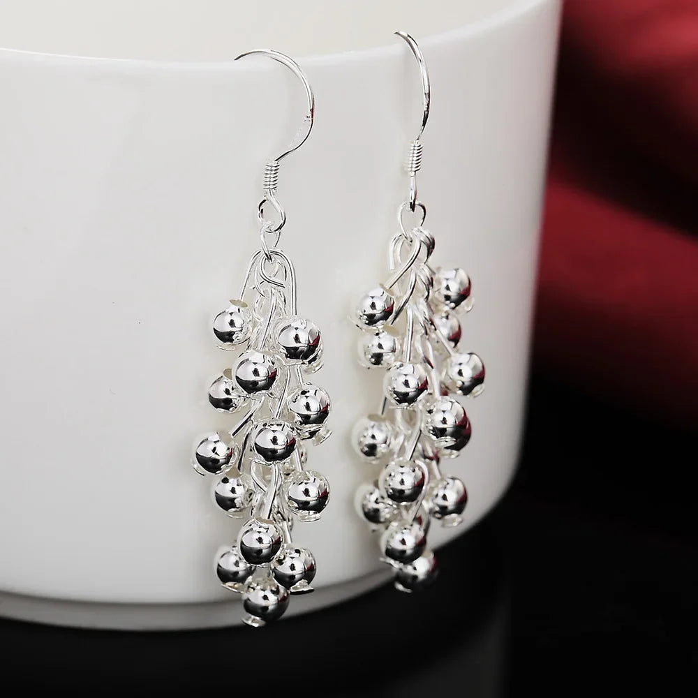 Production charm women lady Valentine's gift  silver color circles earringscharm Women free shipping  jewelry