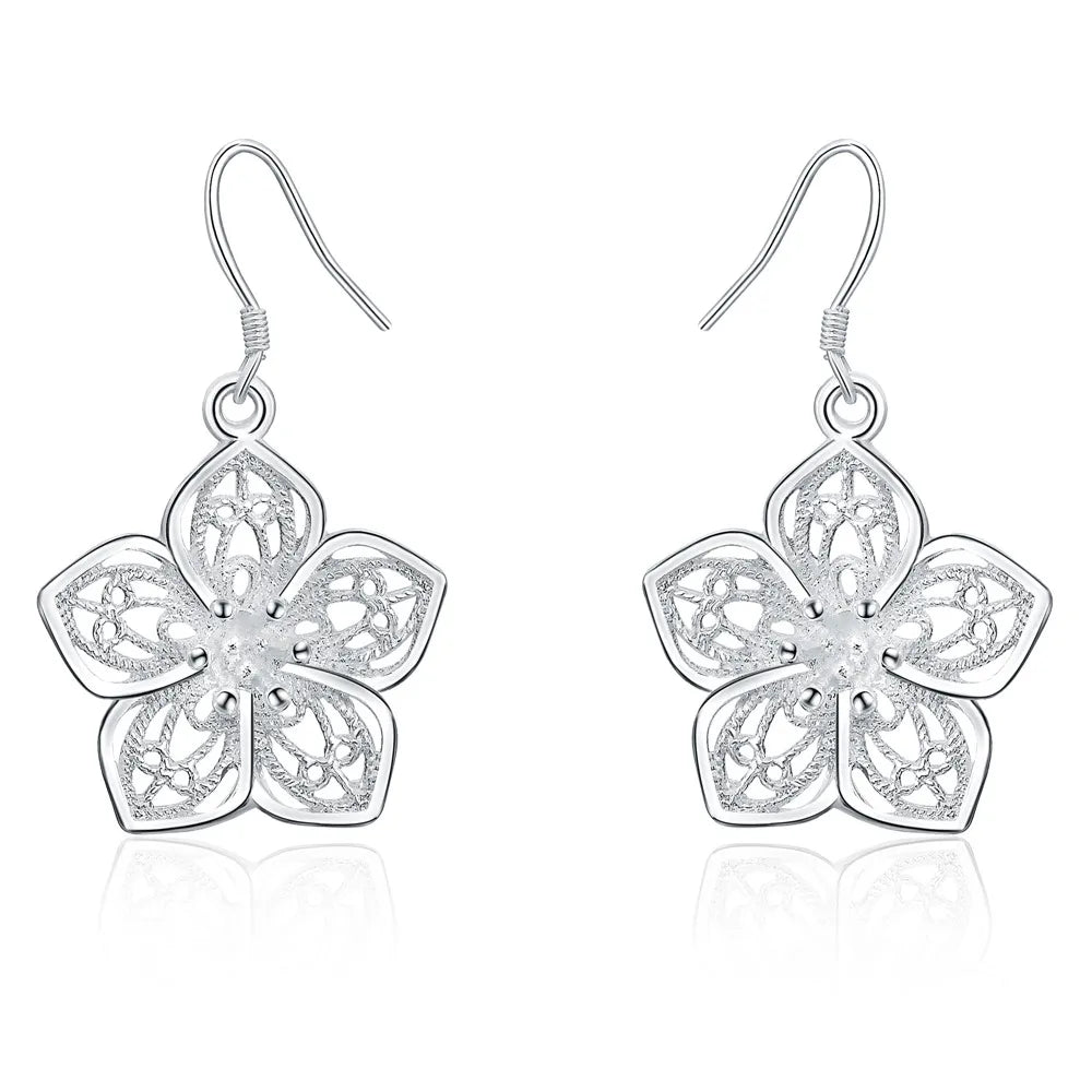 Production charm women lady Valentine's gift  silver color circles earringscharm Women free shipping  jewelry