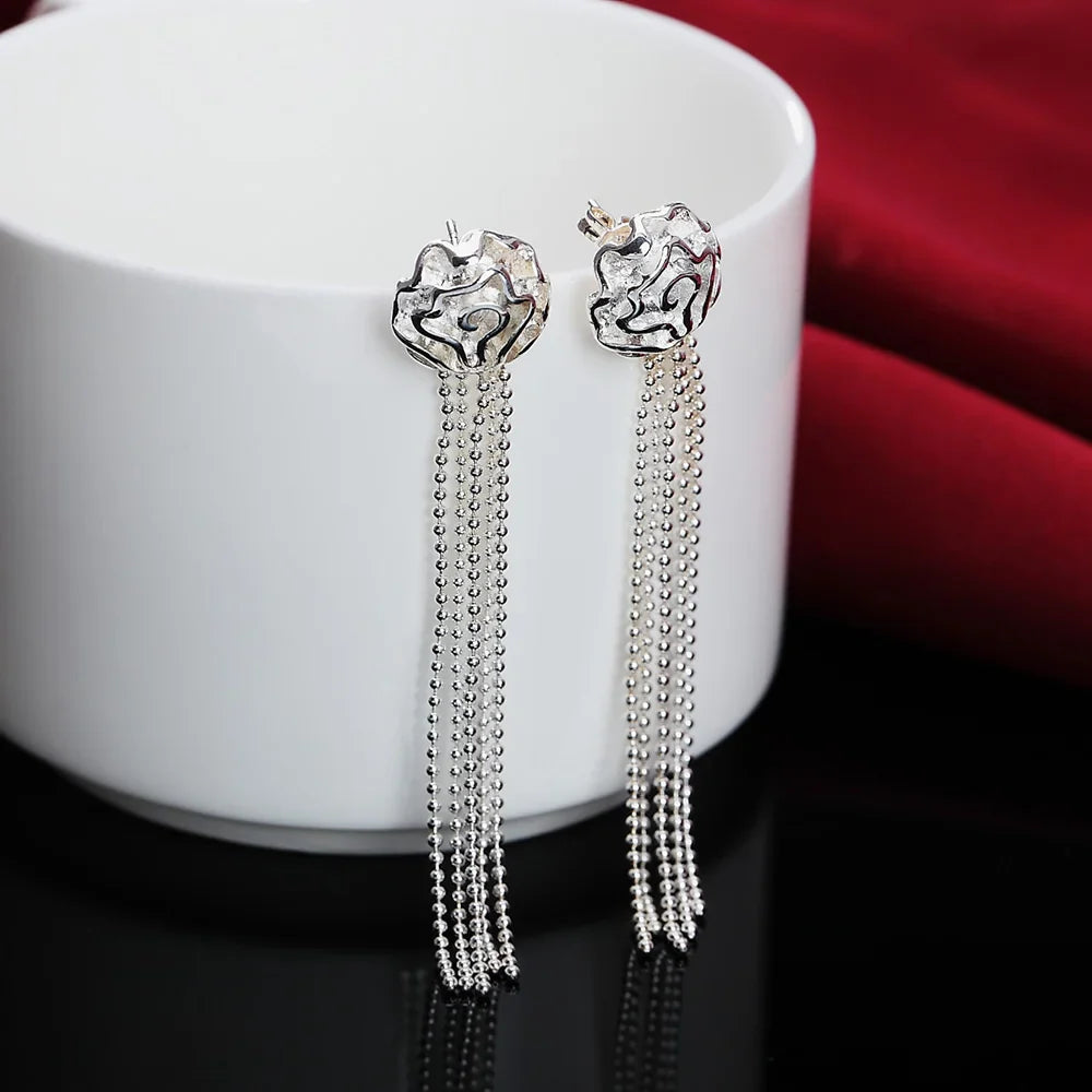 Production charm women lady Valentine's gift  silver color circles earringscharm Women free shipping  jewelry