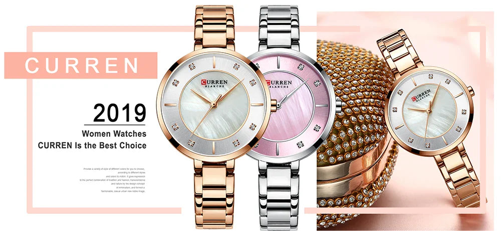Curren Woman Watches Rose Gold Top Brand Luxury Watch Women Quartz Waterproof Women's Wristwatch Ladies Girls Watches Clock