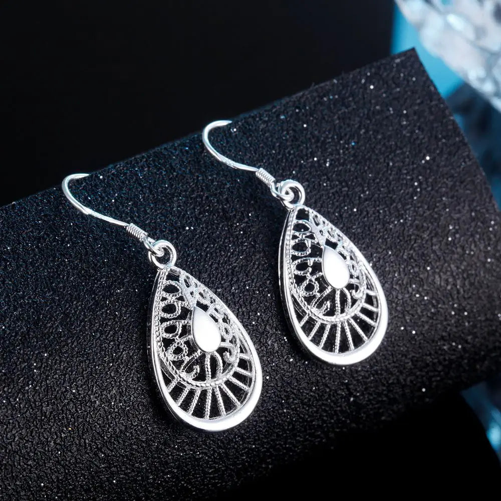 Production charm women lady Valentine's gift  silver color circles earringscharm Women free shipping  jewelry