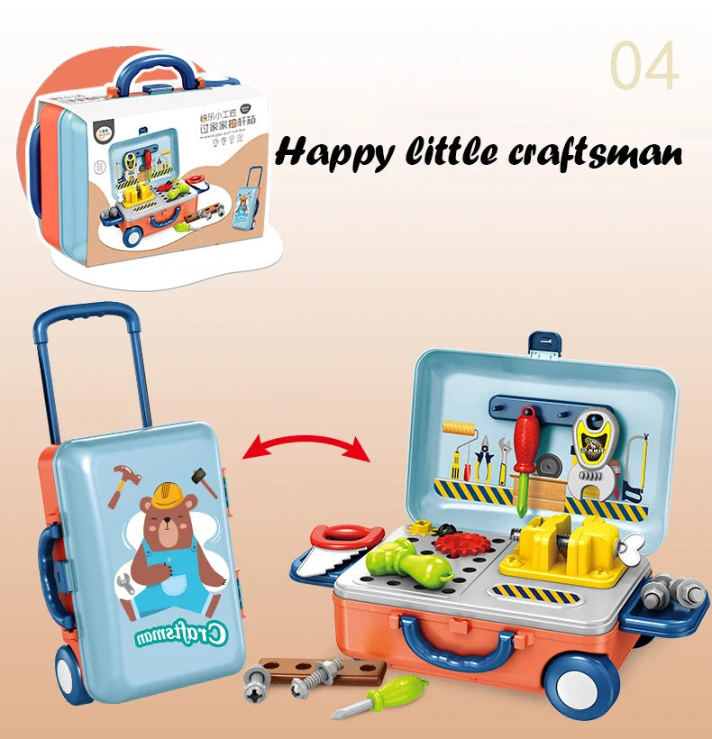 Children's Play House Kitchen Toys Simulation Girls Beauty Portable Tools Kitchen Utensils Tableware Trolley Case Medical Kit