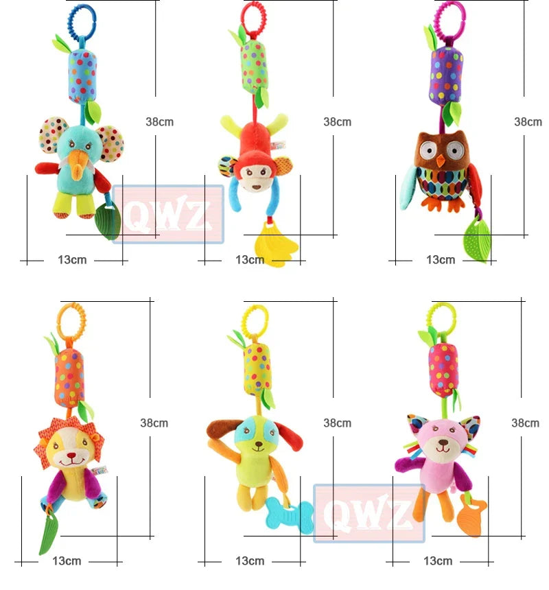 Newborn Baby Plush Stroller Toys Baby Rattles Mobiles Cartoon Animal Hanging Bell Educational Baby Toys 0-12 Months Speelgoed