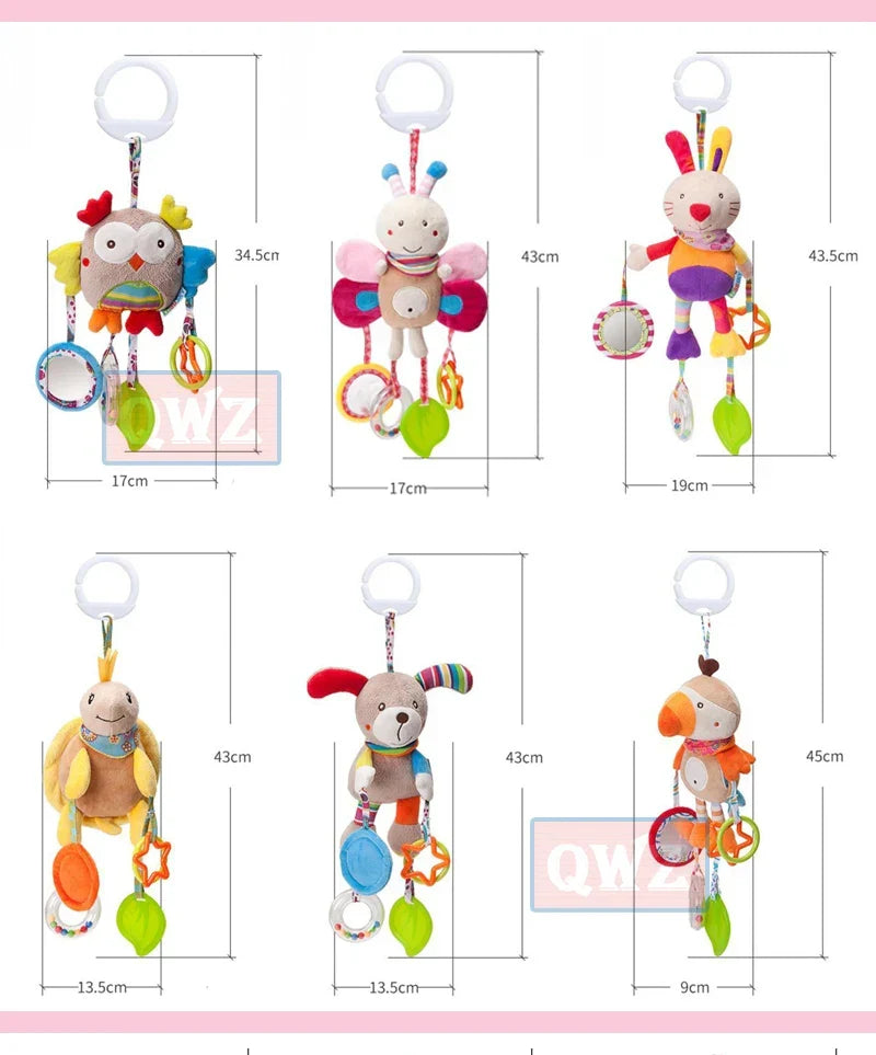 Newborn Baby Plush Stroller Toys Baby Rattles Mobiles Cartoon Animal Hanging Bell Educational Baby Toys 0-12 Months Speelgoed