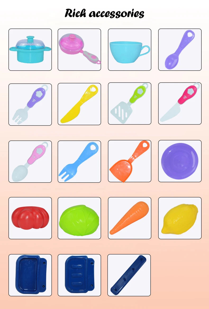 Children's Play House Kitchen Toys Simulation Girls Beauty Portable Tools Kitchen Utensils Tableware Trolley Case Medical Kit