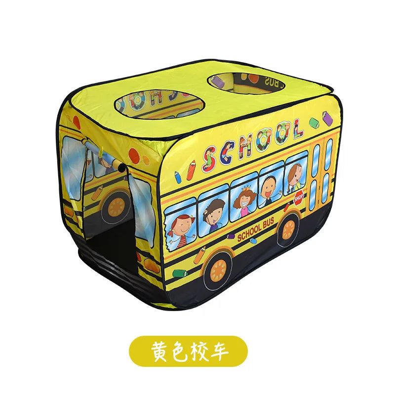 Foldable Game Play House Fire Truck Police Bus Pop Up Toy Tent Playhouse Cloth Gift For Children Firefighting Model Dopship