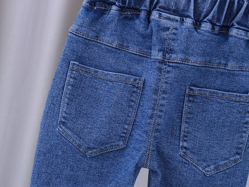 Girls Jeans 2023 New Summer Clothes Korean Loose Children's Denim Trousers Little Kids Casual Pants 1 2 3 4 5 Years