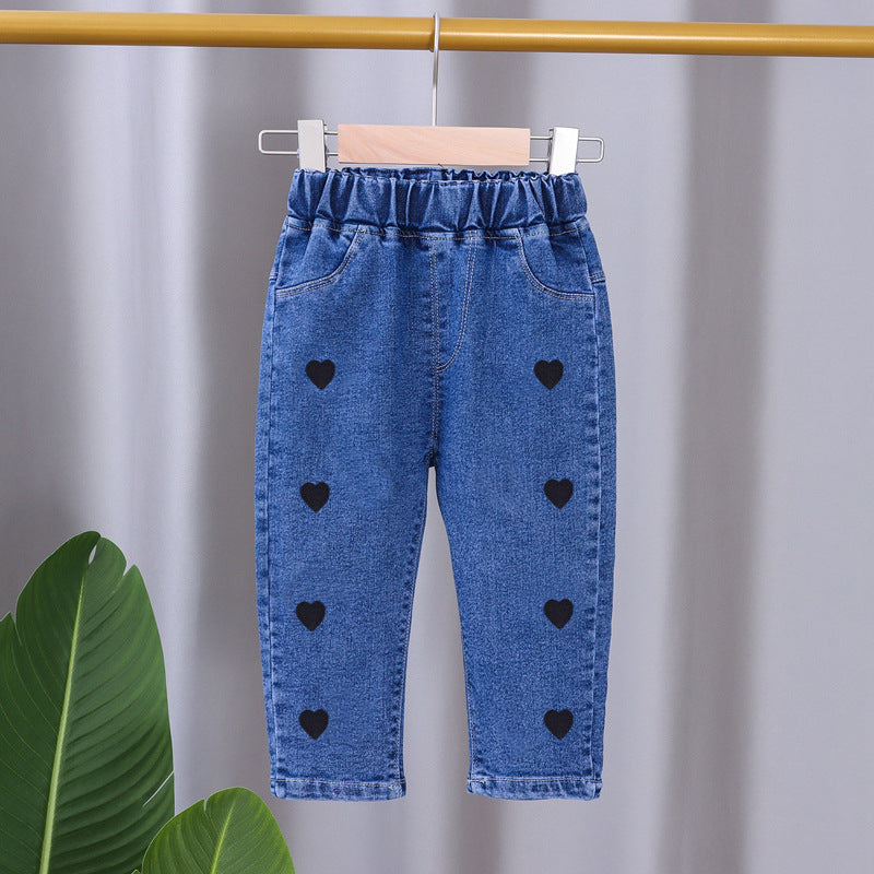 Girls Jeans 2023 New Summer Clothes Korean Loose Children's Denim Trousers Little Kids Casual Pants 1 2 3 4 5 Years