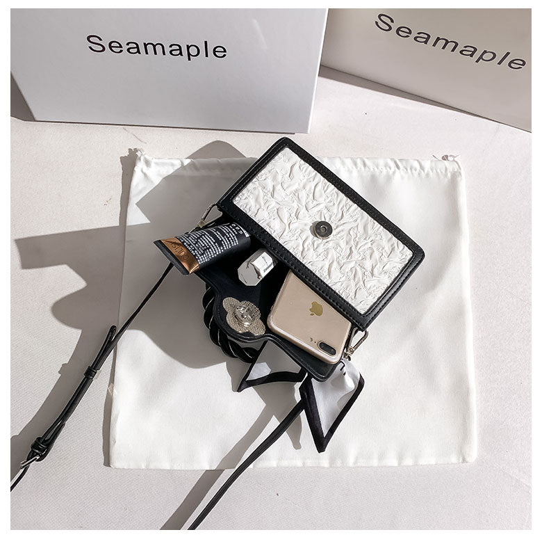 Light luxury small square bag, niche design, genuine leather handbag