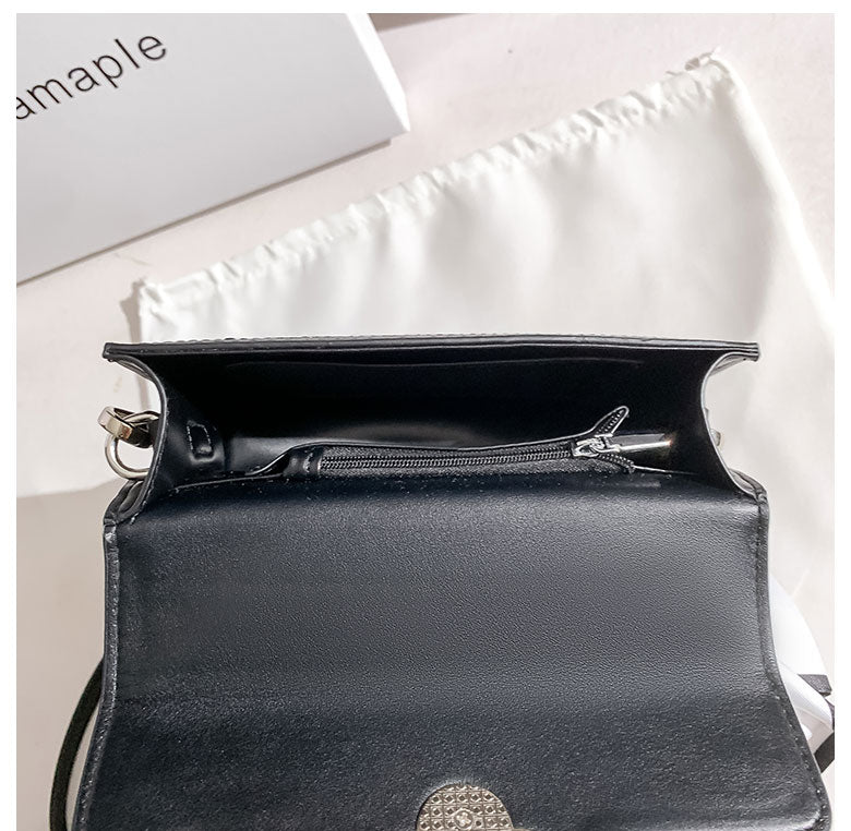 Light luxury small square bag, niche design, genuine leather handbag