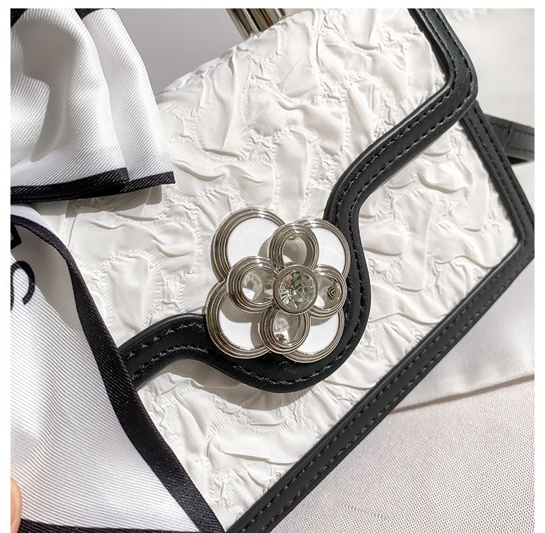 Light luxury small square bag, niche design, genuine leather handbag