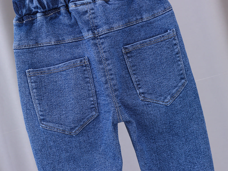Girls Jeans 2023 New Summer Clothes Korean Loose Children's Denim Trousers Little Kids Casual Pants 1 2 3 4 5 Years