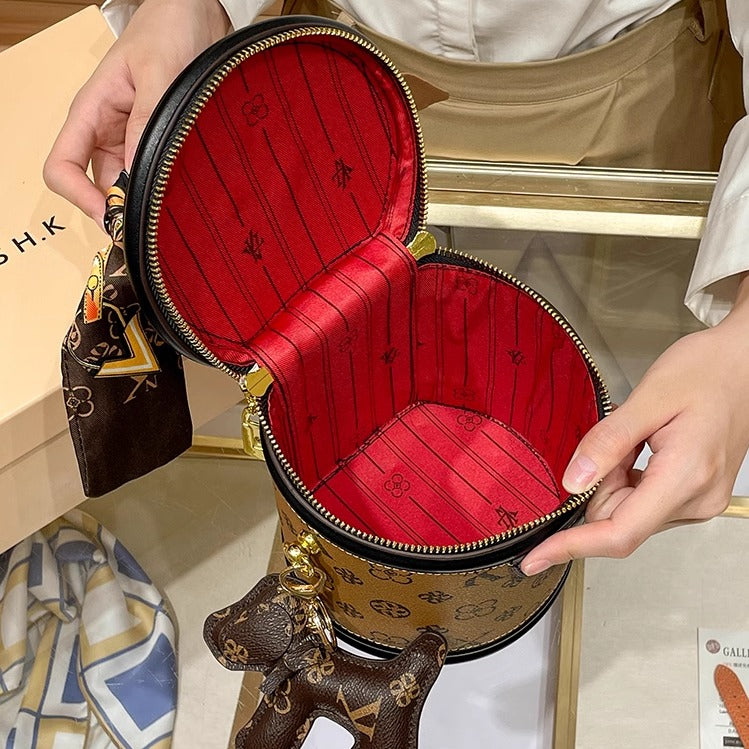 Hong Kong genuine leather bucket bag for women