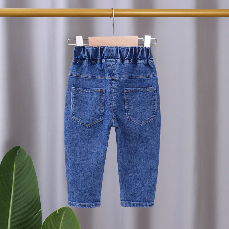 Girls Jeans 2023 New Summer Clothes Korean Loose Children's Denim Trousers Little Kids Casual Pants 1 2 3 4 5 Years