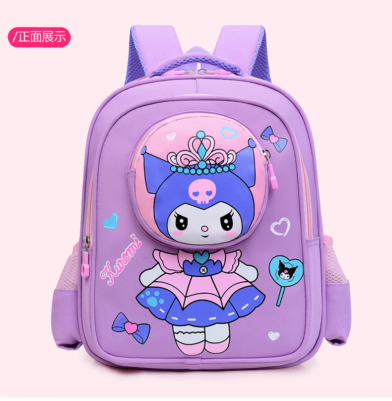 2024 New Sanrio Kuromi Cute Student School Bag Cartoon 3d Stereo Kindergarten Backpack Children's Travel Bag Gift