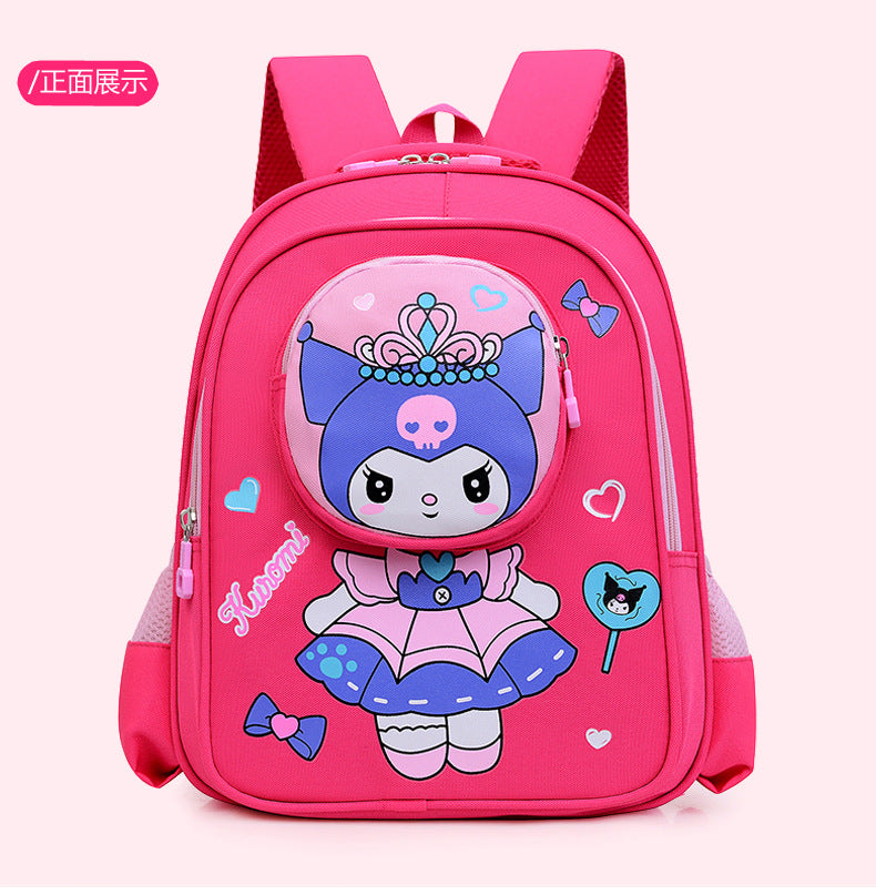 2024 New Sanrio Kuromi Cute Student School Bag Cartoon 3d Stereo Kindergarten Backpack Children's Travel Bag Gift