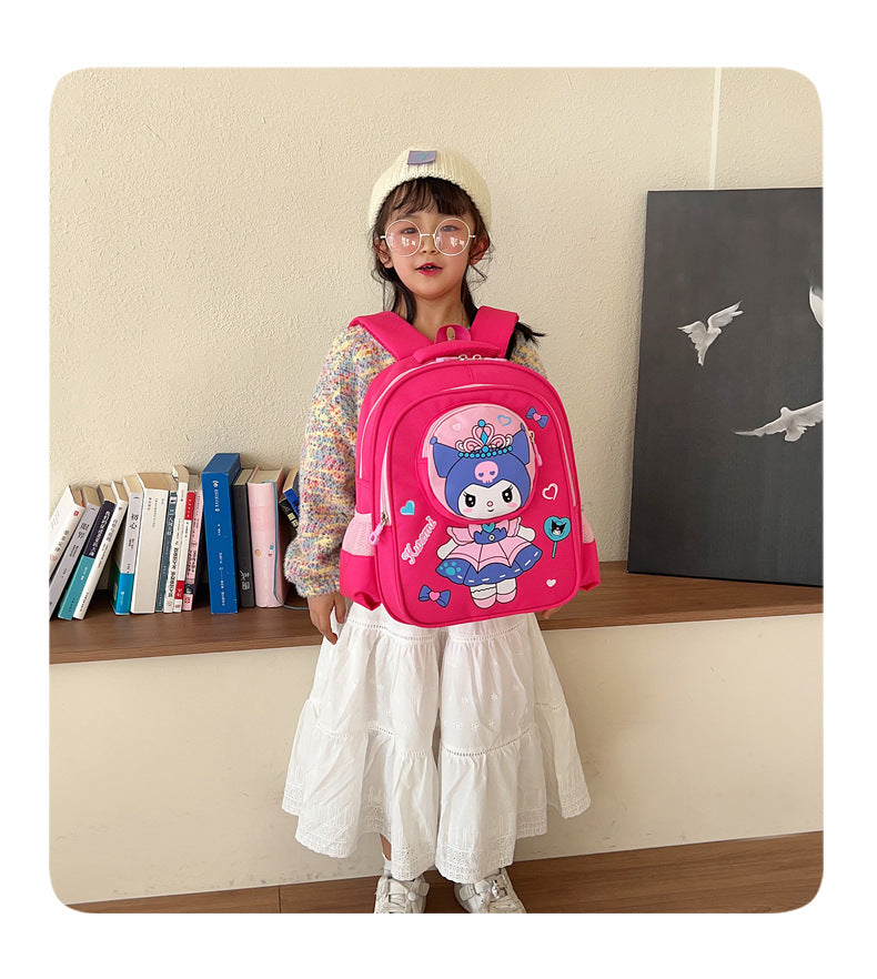 2024 New Sanrio Kuromi Cute Student School Bag Cartoon 3d Stereo Kindergarten Backpack Children's Travel Bag Gift