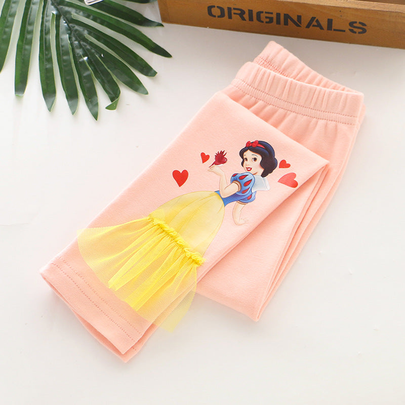 Pure cotton, stylish pants for children of all ages, Elsa princess baby girl long pants